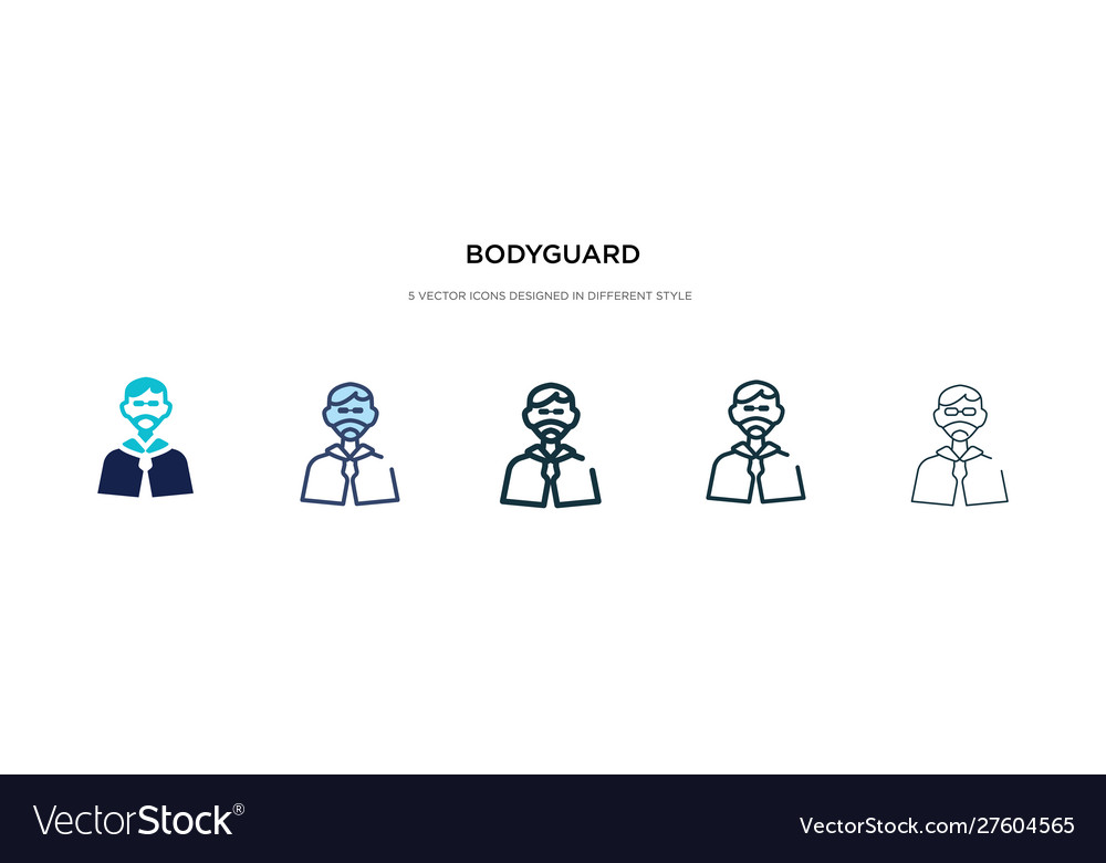 Bodyguard icon in different style two colored Vector Image