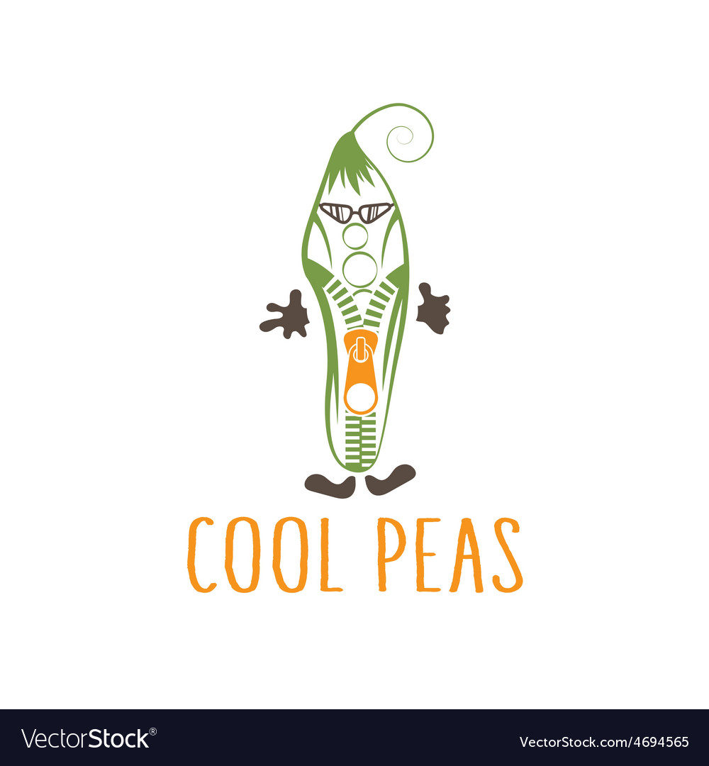 Cool peas with zipper in sunglasses vegetarian