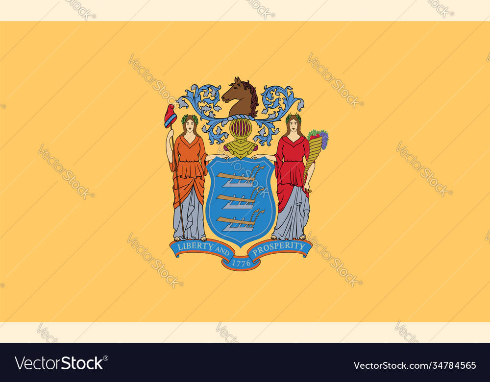 Flag usa state new jersey Royalty Free Vector Image