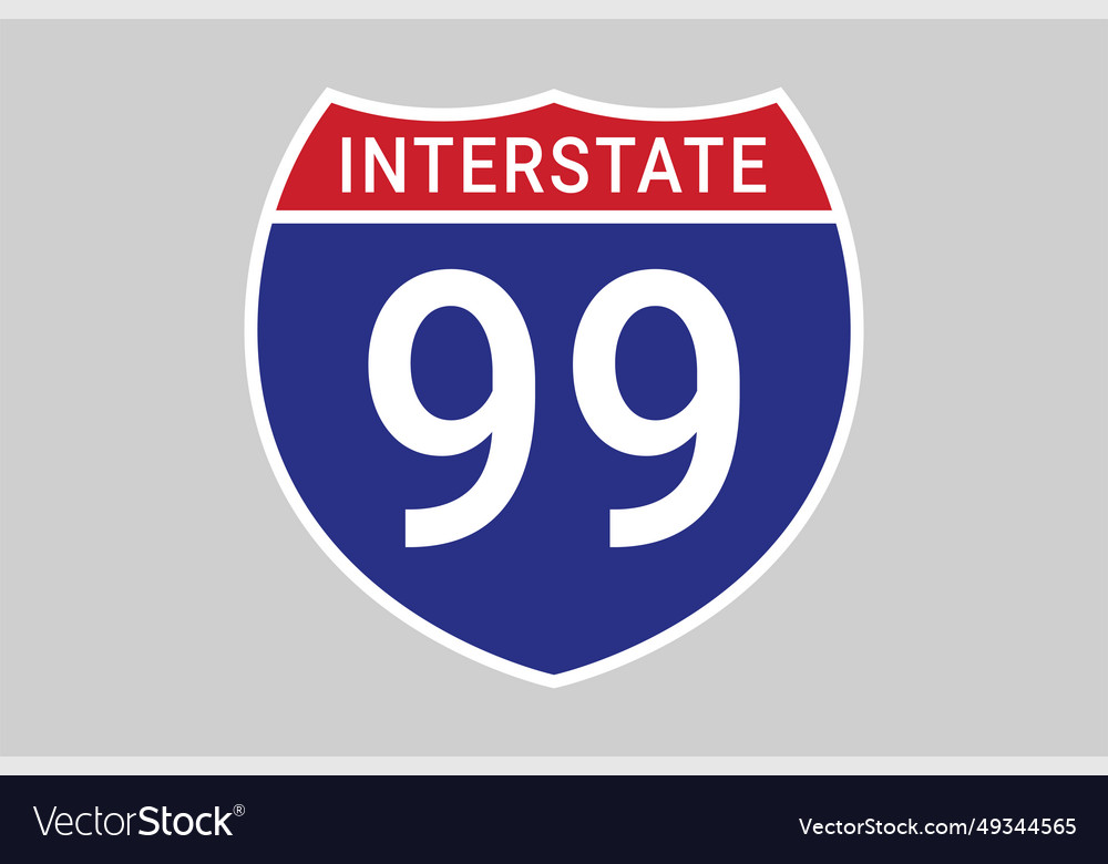 Interstate sign directional route Royalty Free Vector Image