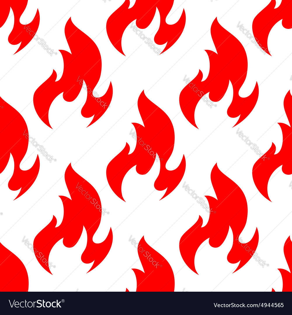 Red spurts of fire flames seamless pattern Vector Image