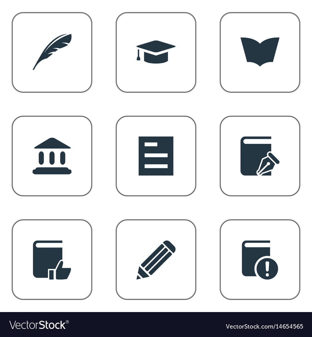 Set of simple reading icons