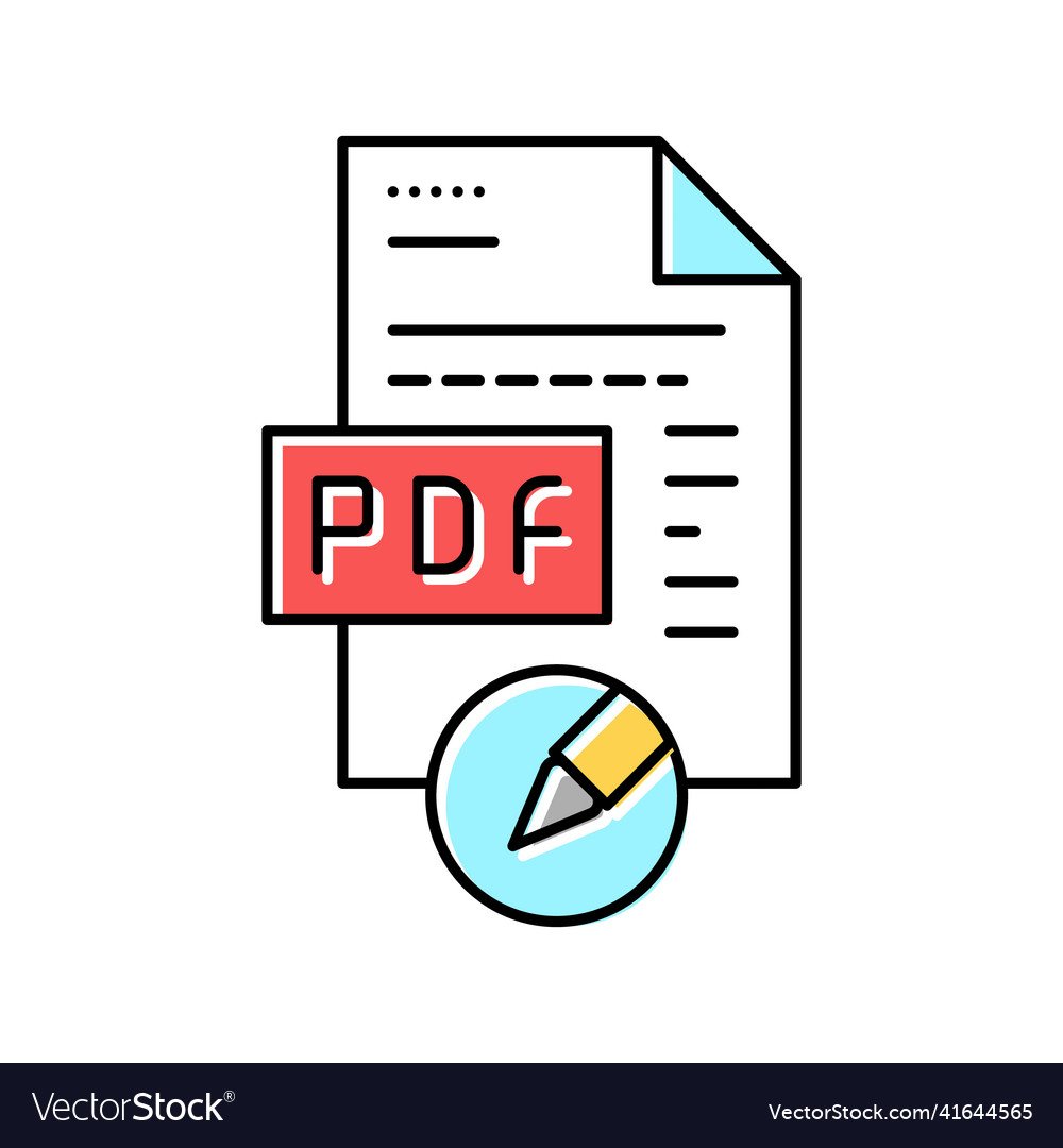 Writing and editing pdf file color icon