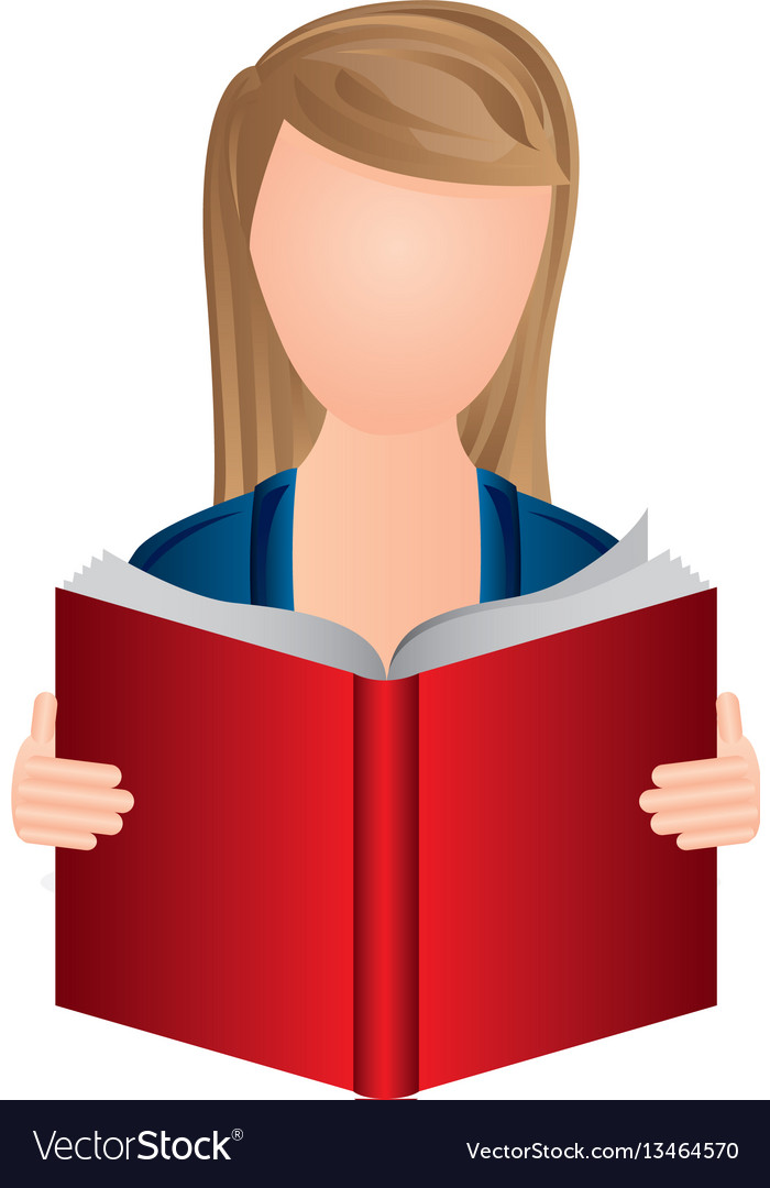 Color woman to read a book icon Royalty Free Vector Image