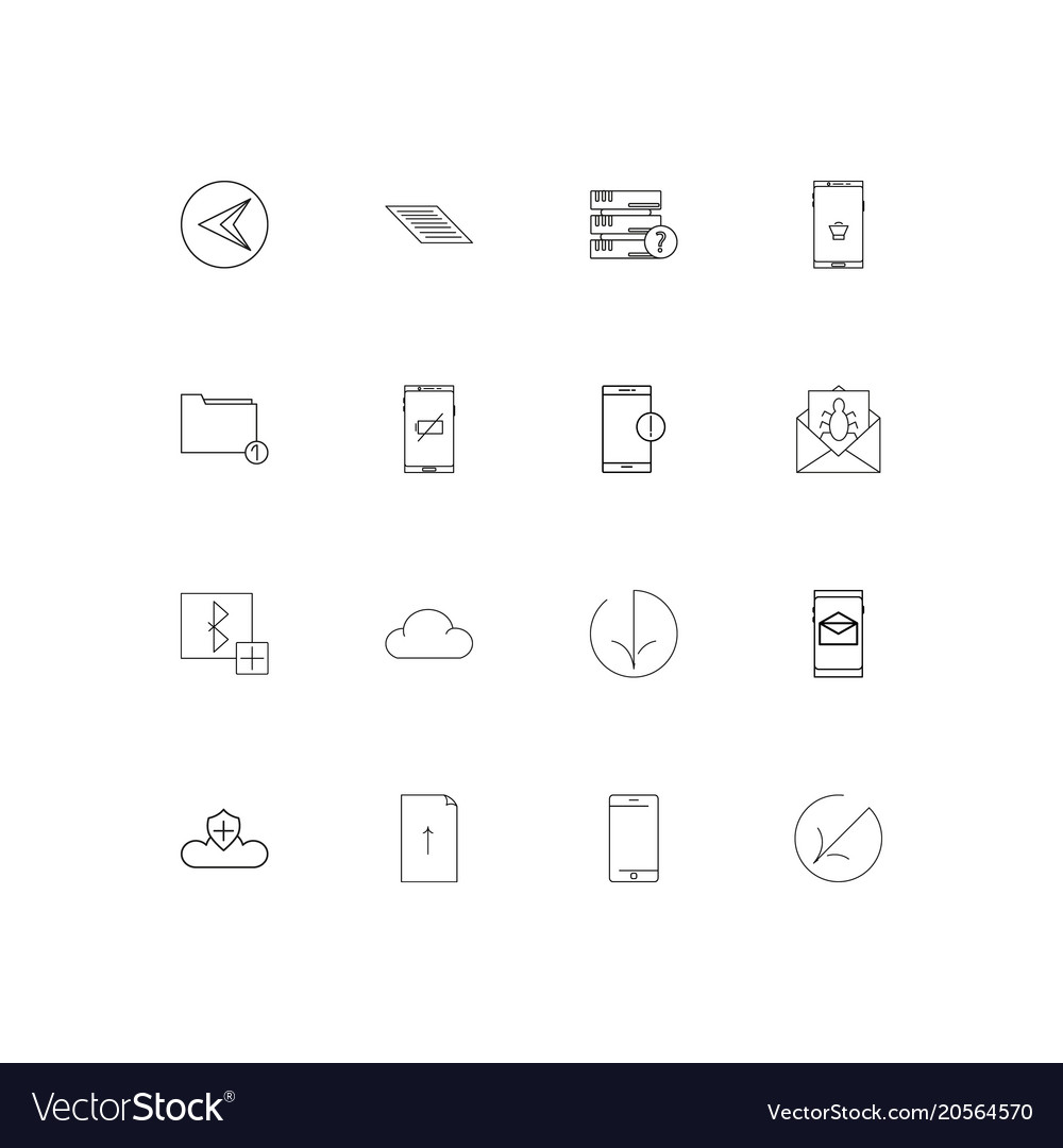 Internet technologies simple linear icons set