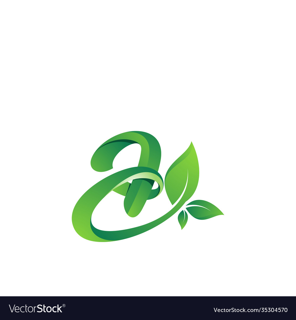 Letter a leaf logo design template Royalty Free Vector Image