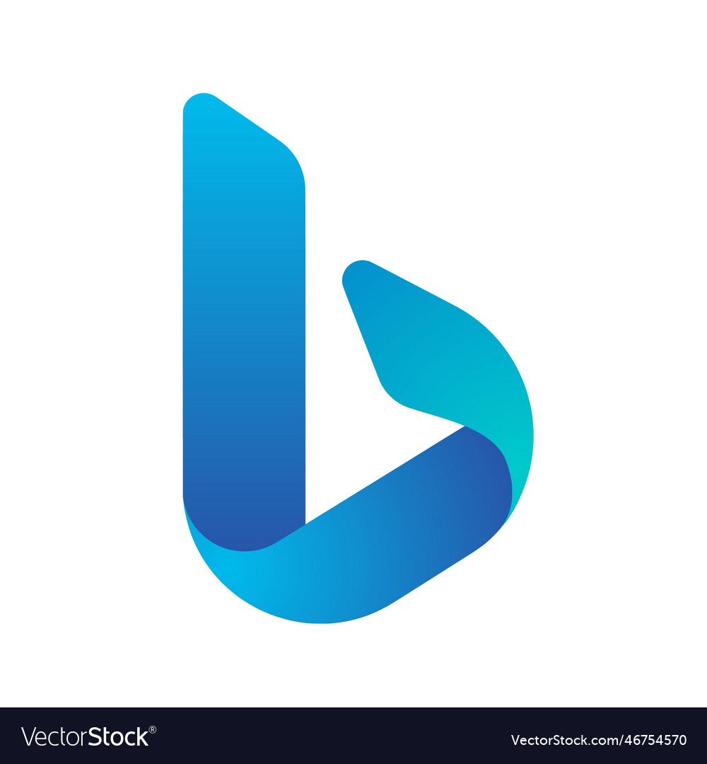 Microsoft bing web search engine logo Royalty Free Vector