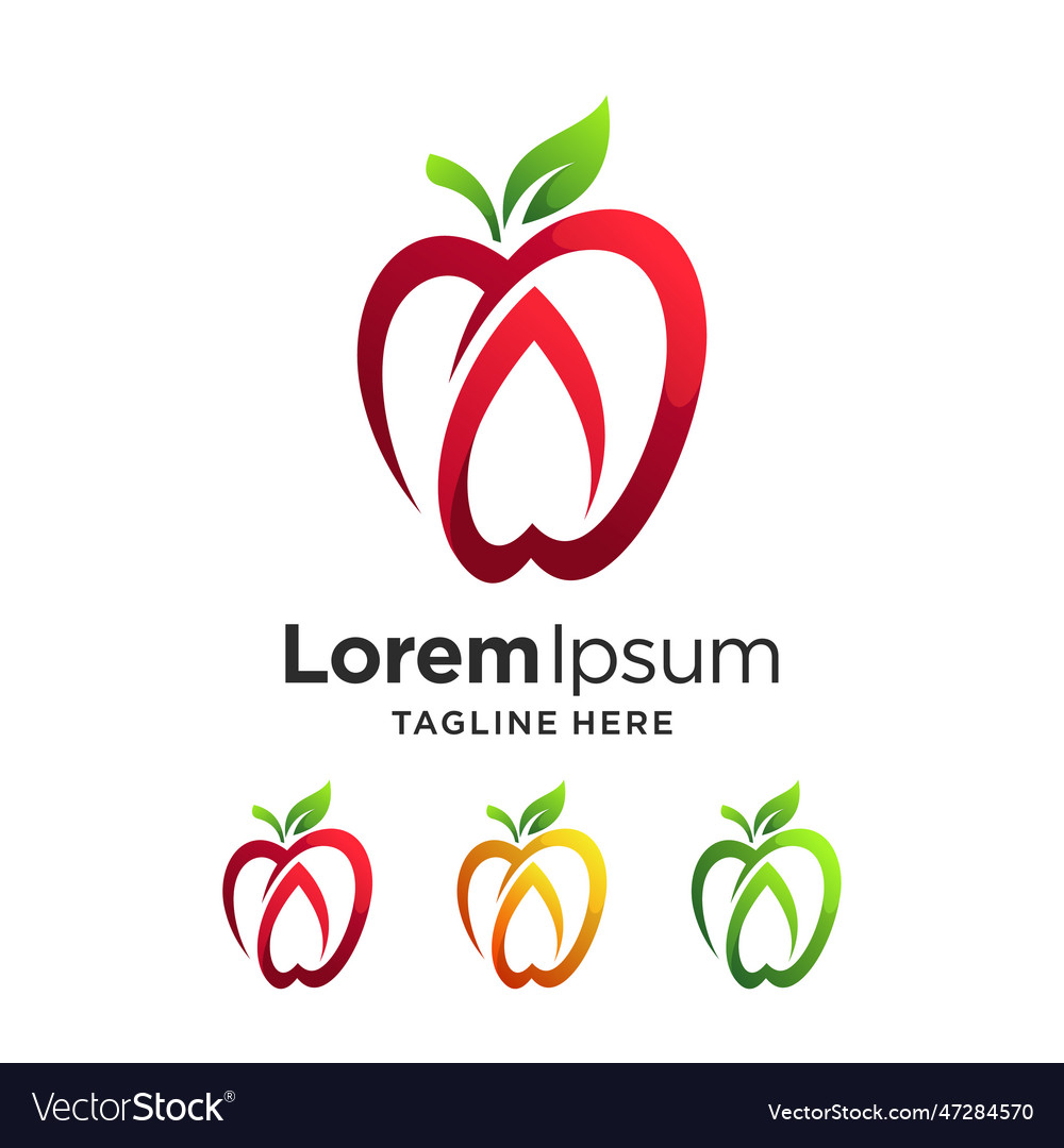 Red apple icon logo Royalty Free Vector Image - VectorStock