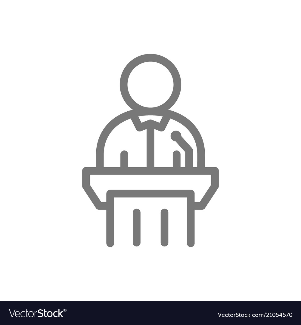 Simple Defendant Witness Line Icon Symbol And Vector Image
