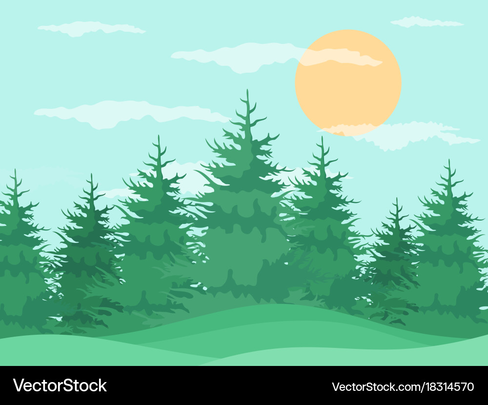 Summer forest Royalty Free Vector Image - VectorStock