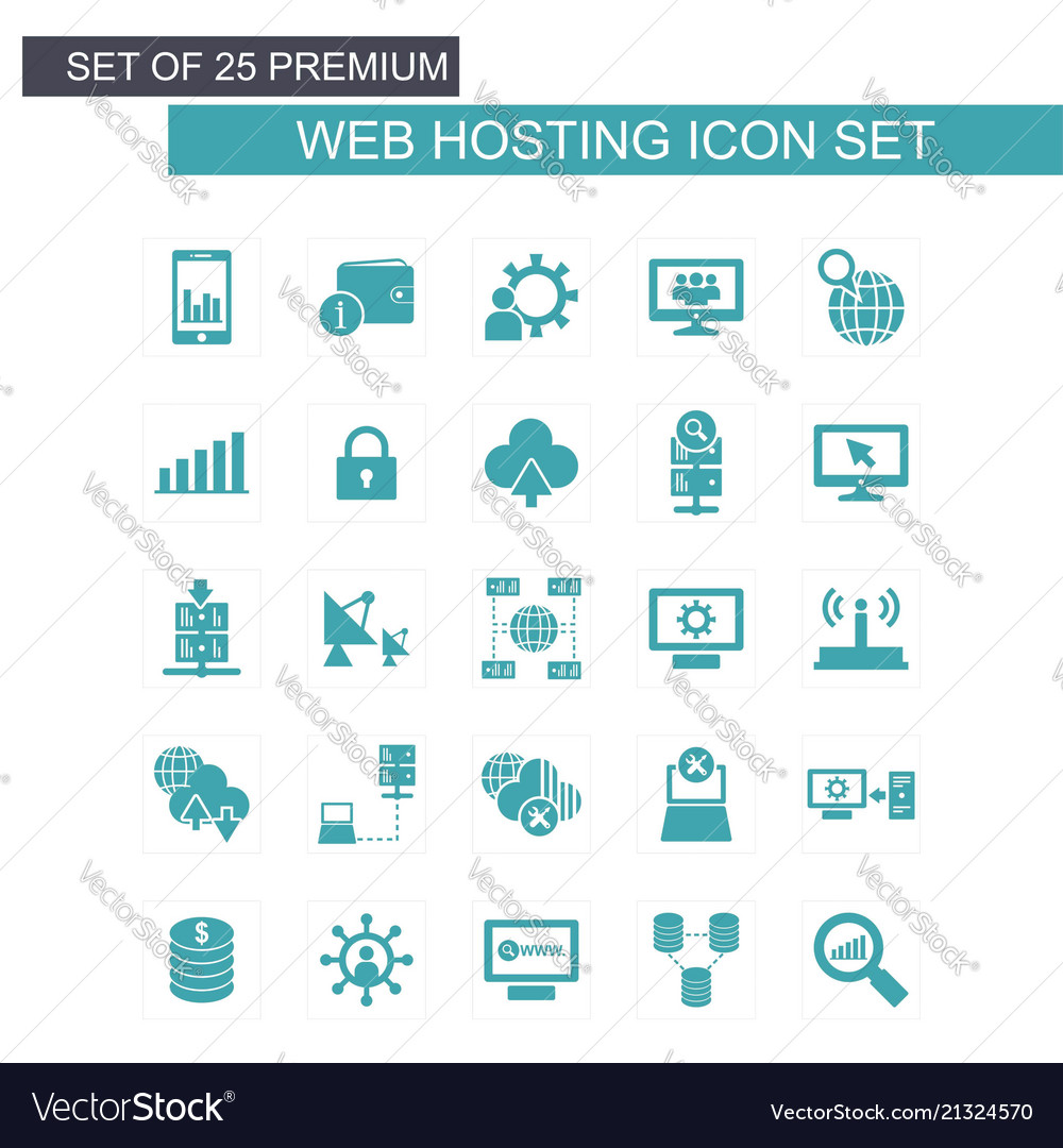 Web hosting icons set