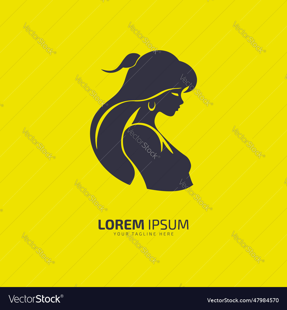 Woman logo icon lady style young girl logo design Vector Image