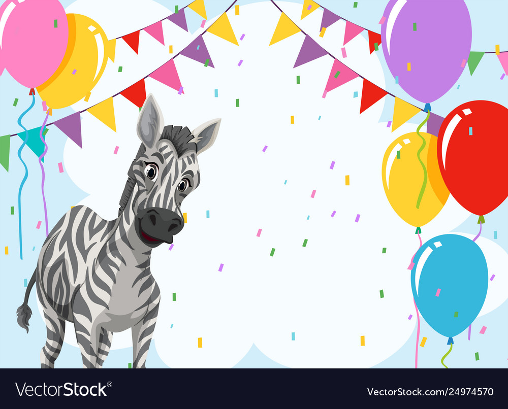 Zebra auf Partyvorlage