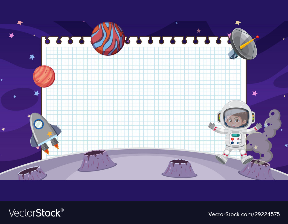 Border template with space theme in background vector image Border template with space theme in background