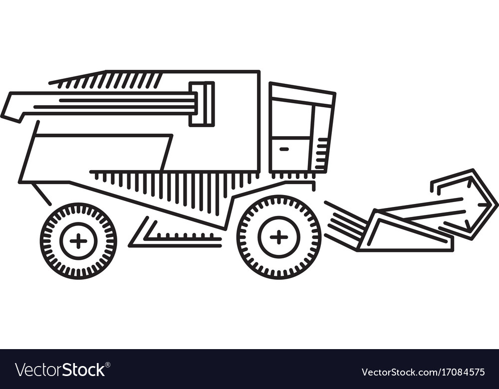 Download Combine harvester icon outline Royalty Free Vector Image