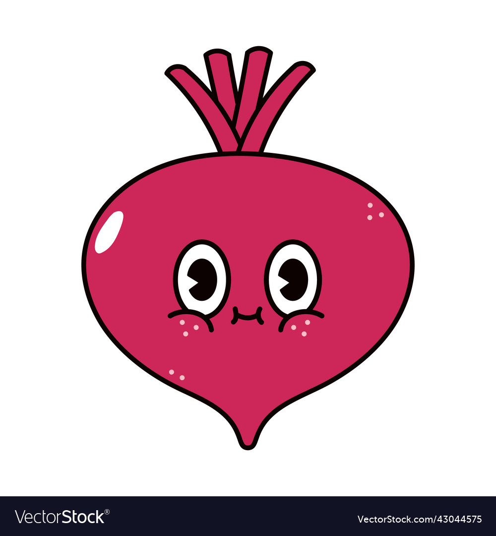 Cute Funny Beet Waving Hand Character Hand Drawn Vector Image 4032