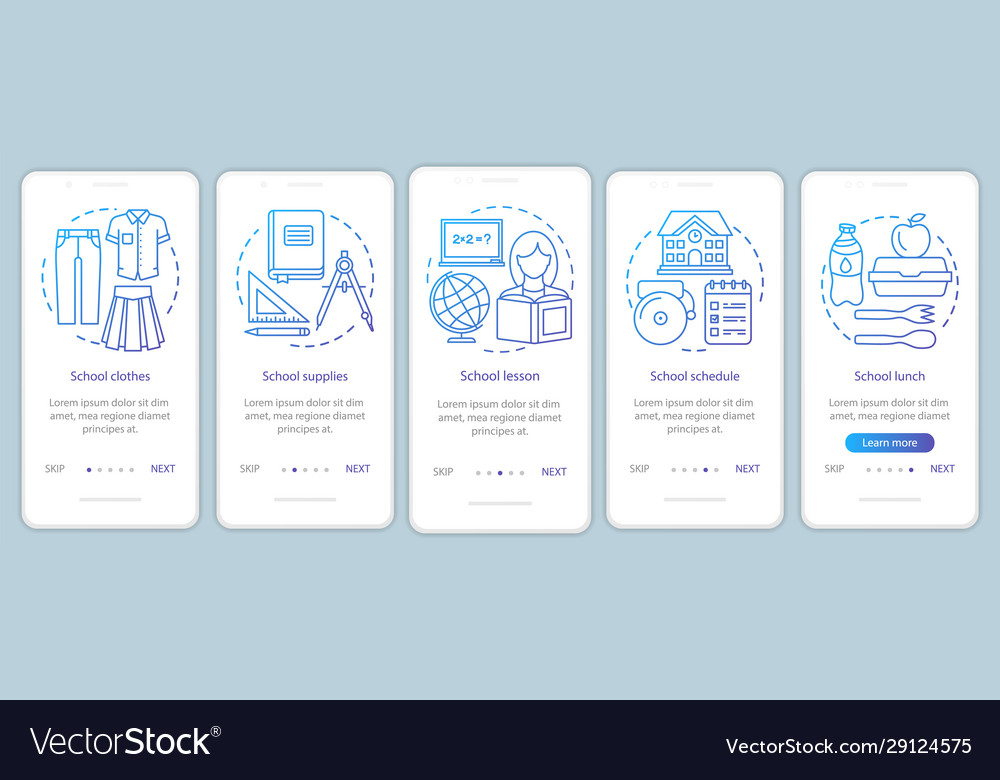 Education onboarding mobile app page screen Vector Image