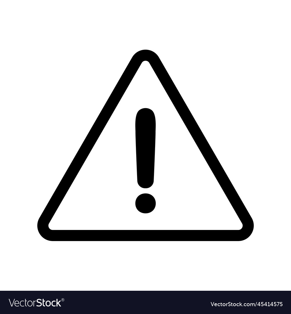 Exclamation mark in triangle outline shape vector image Exclamation mark in triangle outline shape