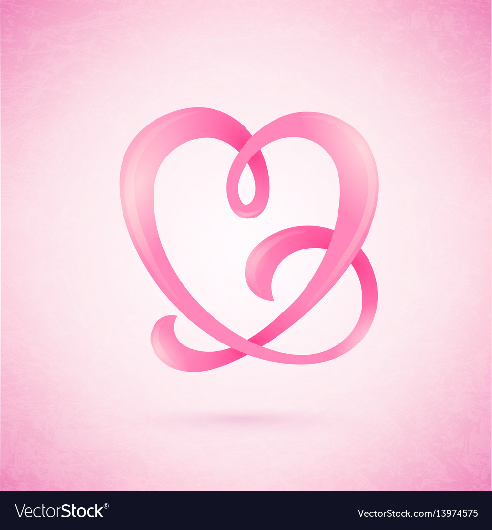 Heart shaped ribbon vector image Heart shaped ribbon