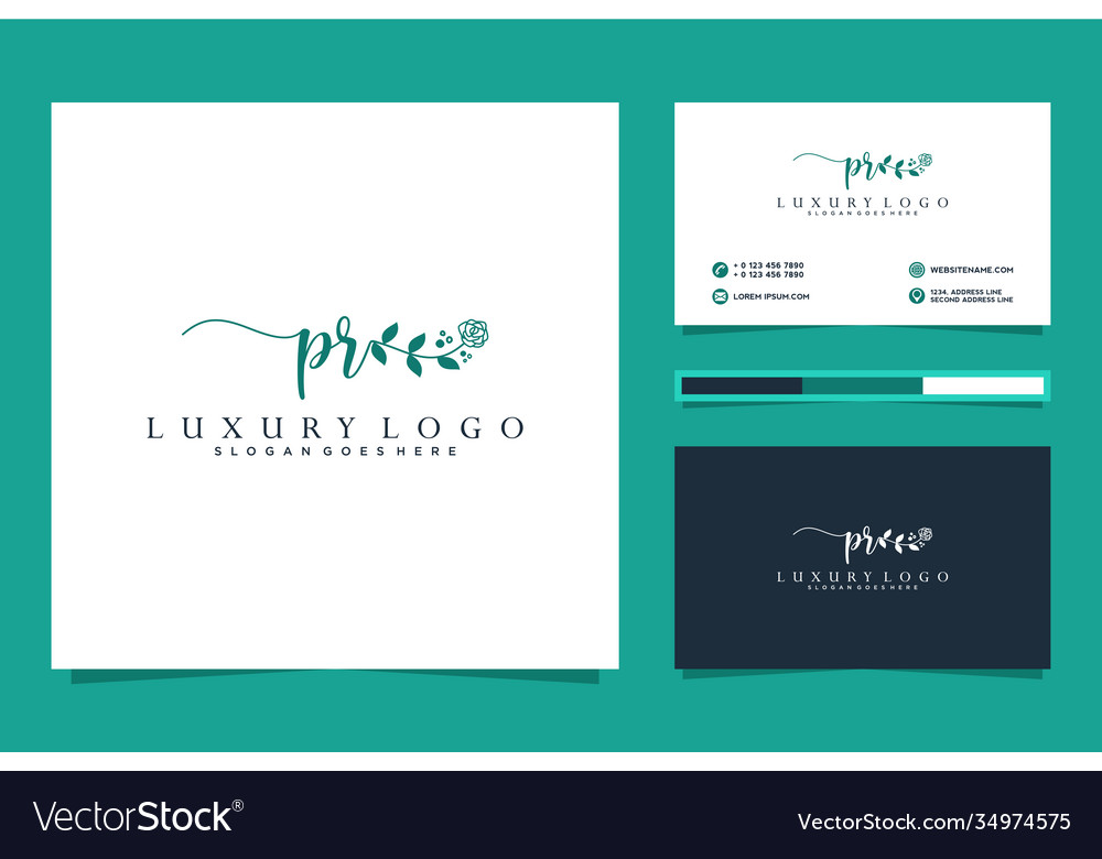 Initial pr feminine logo collections and business