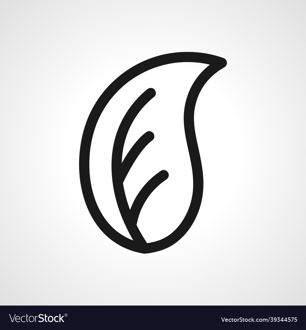 Petal line icon leaf linear outline icon Vector Image