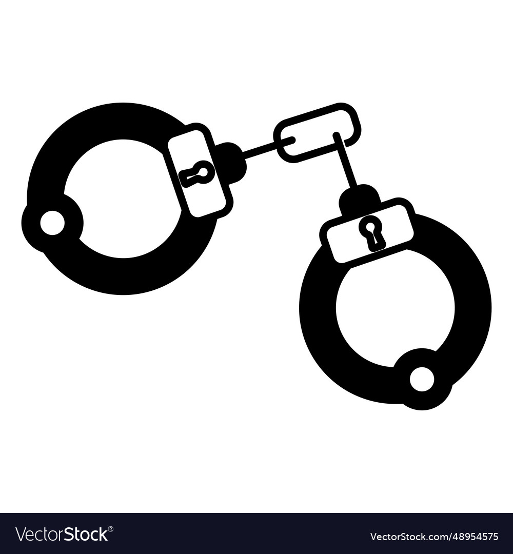 Police elements hand cuffs Royalty Free Vector Image