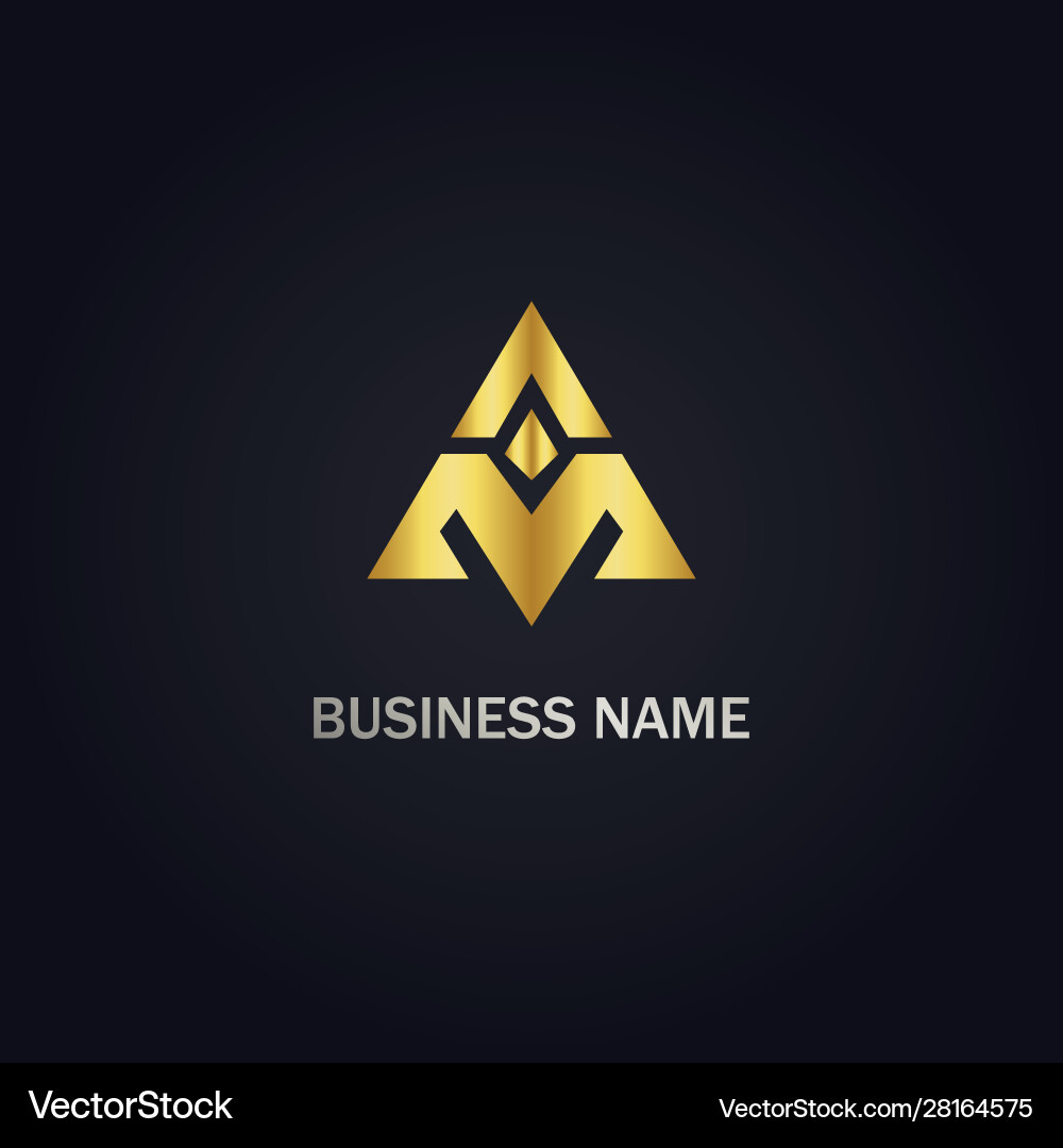 Triangle pyramid a initial logo Royalty Free Vector Image