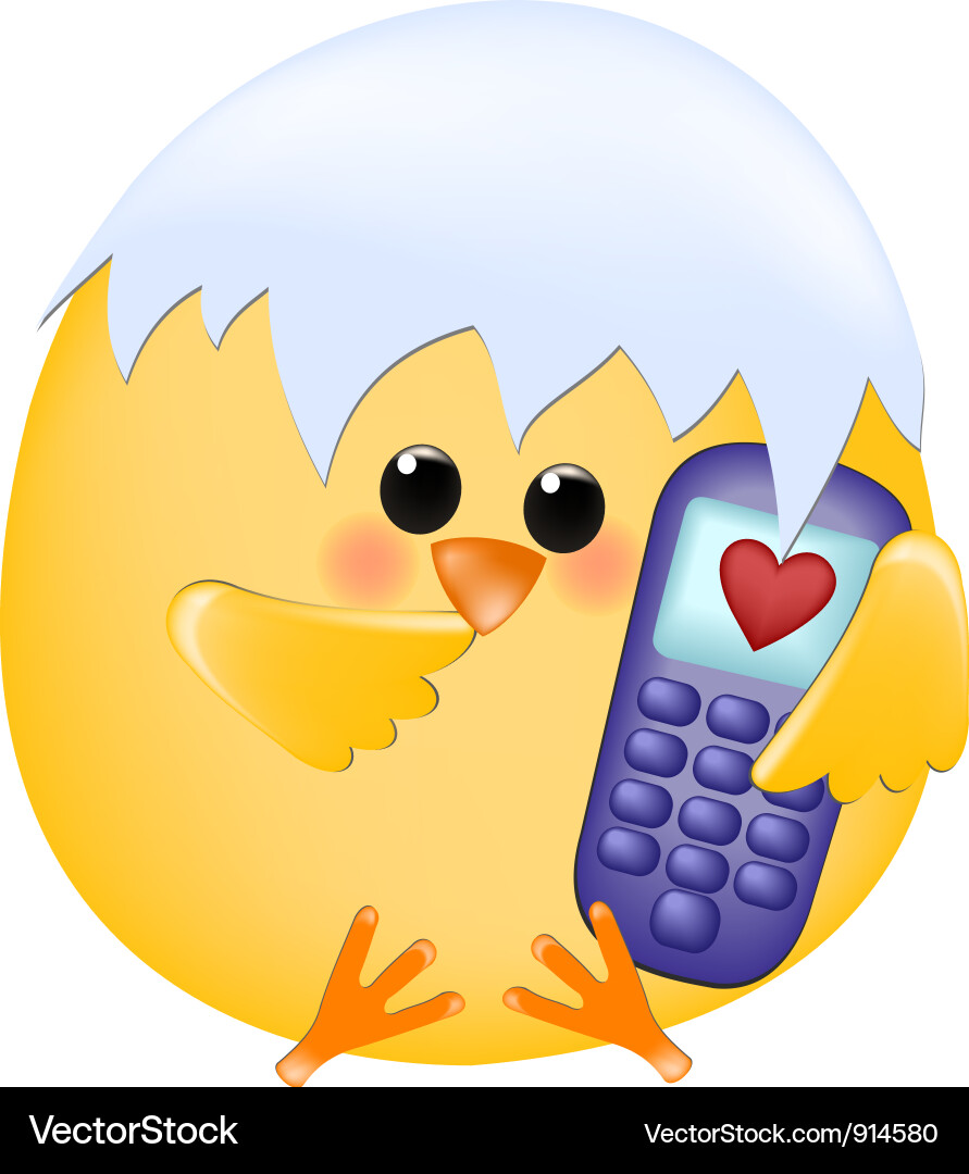 Chick with cellphone Royalty Free Vector Image
