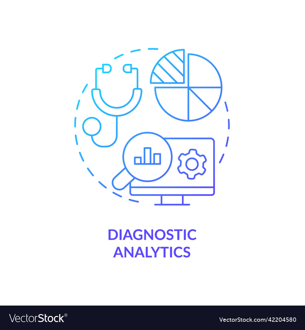 Diagnostic analytics blue gradient concept icon