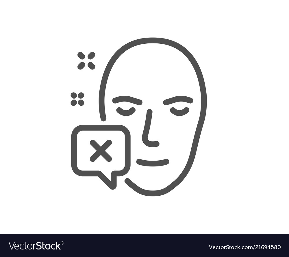 Face declined line icon human profile sign Vector Image