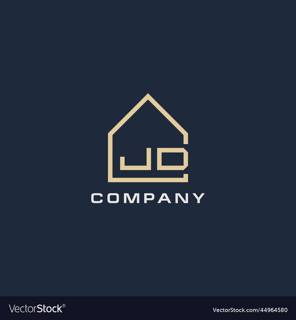Initial letter jd real estate logo with simple Vector Image