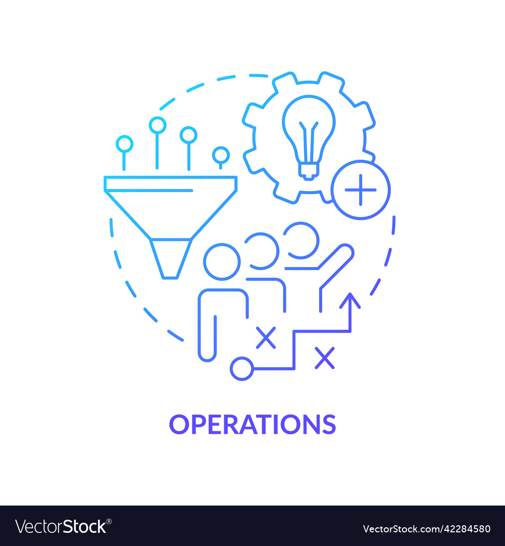 Operations blue gradient concept icon Royalty Free Vector