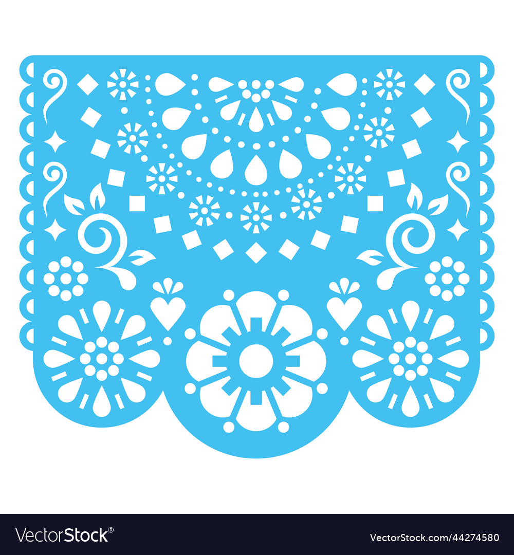 Papel picado design with geometric decor Vector Image