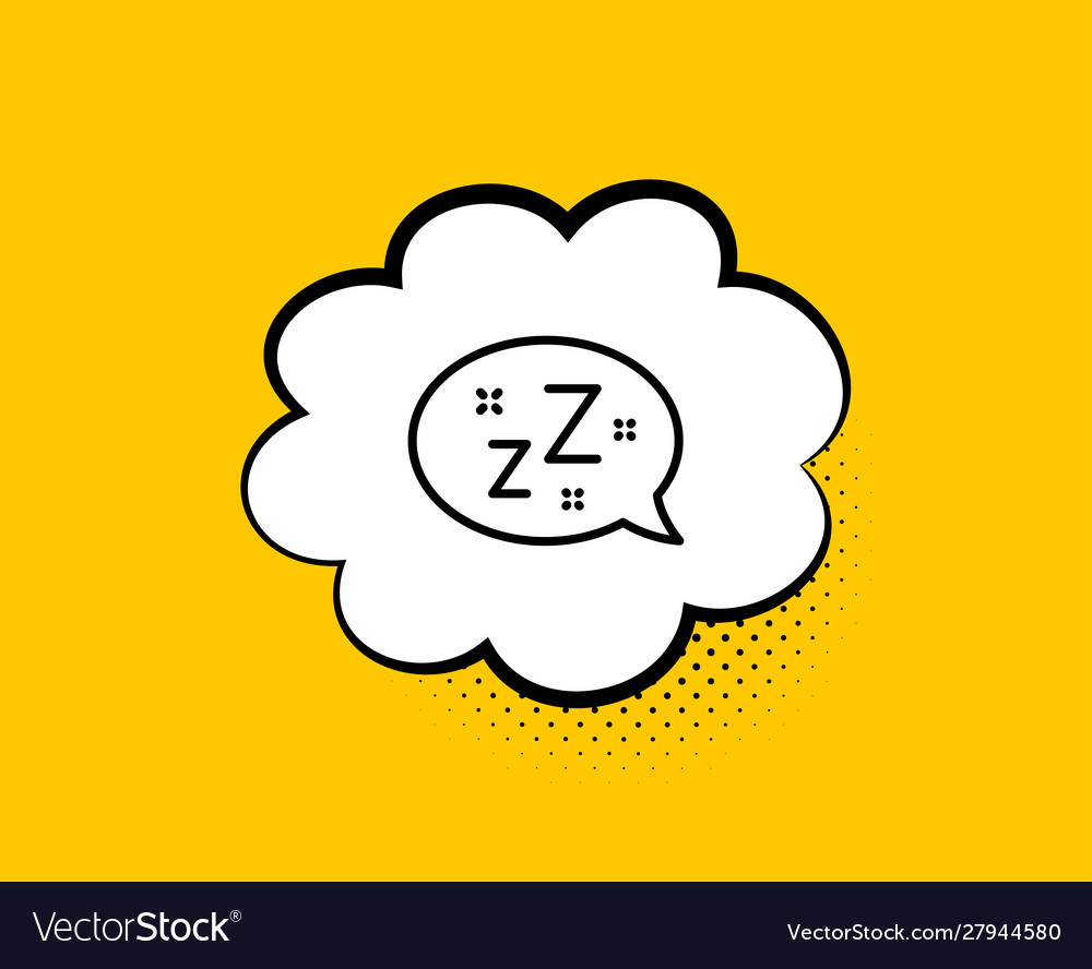 Sleep Line Icon Zzz Speech Bubble Sign Chat Vector Image