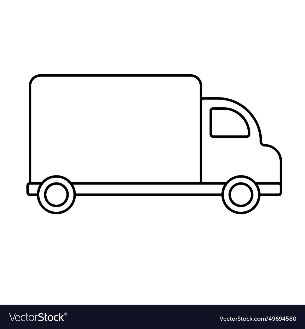 Truck outline on white background Royalty Free Vector Image