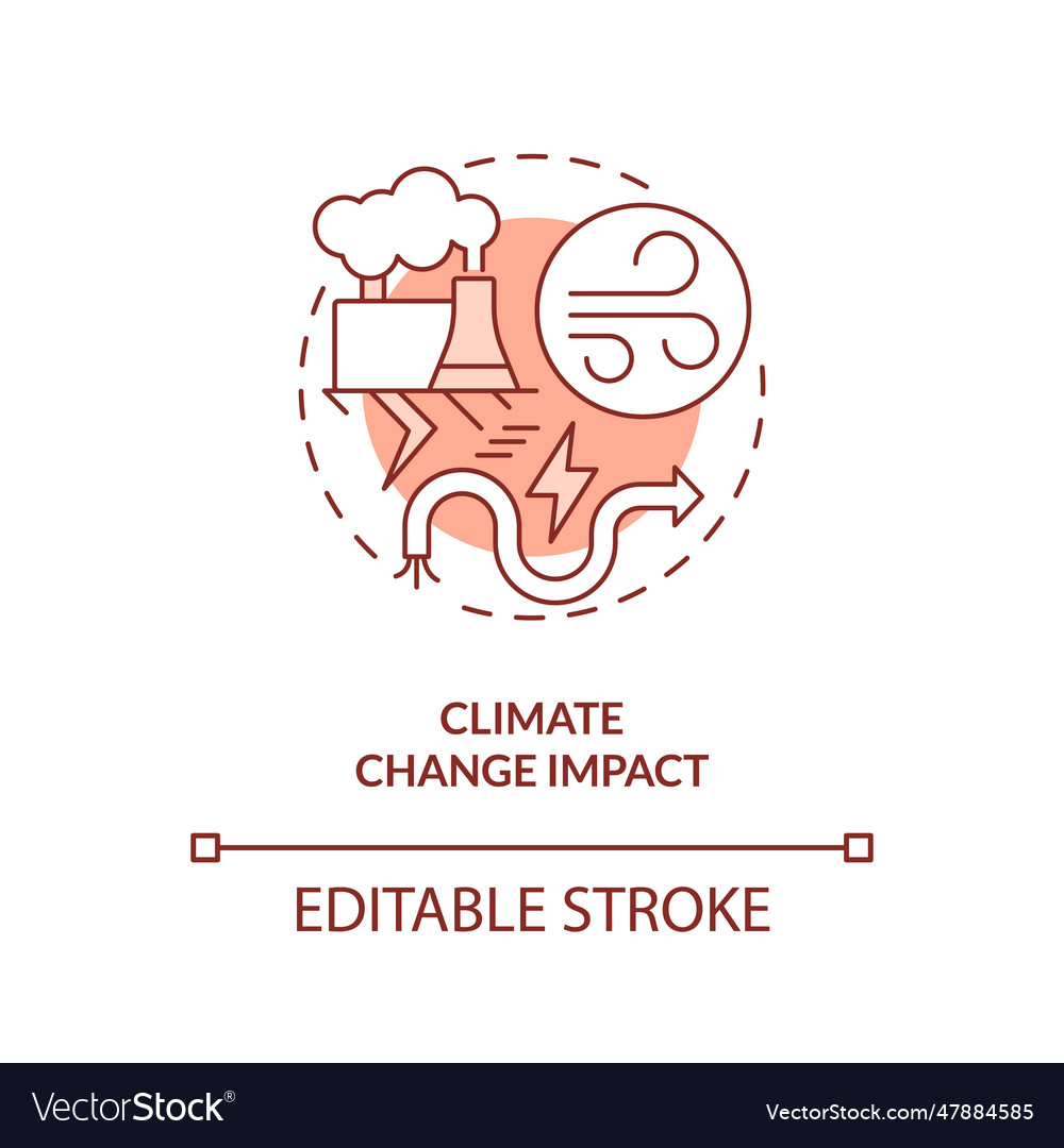 2d climate change impact concept icon Royalty Free Vector