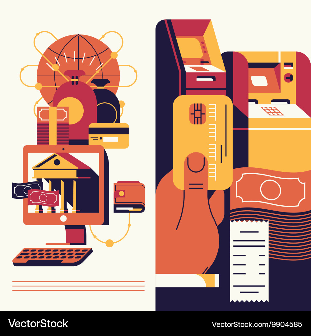 Banking icon set Royalty Free Vector Image - VectorStock