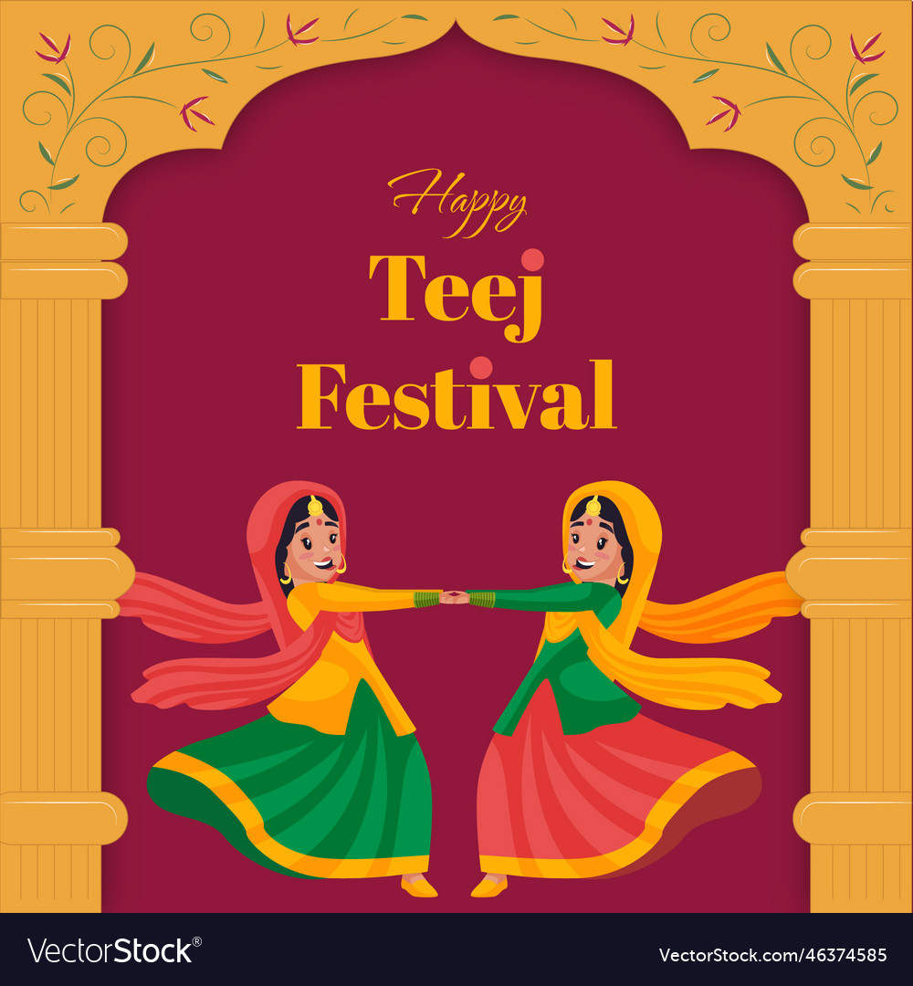 Banner design of happy hariyali teej Royalty Free Vector