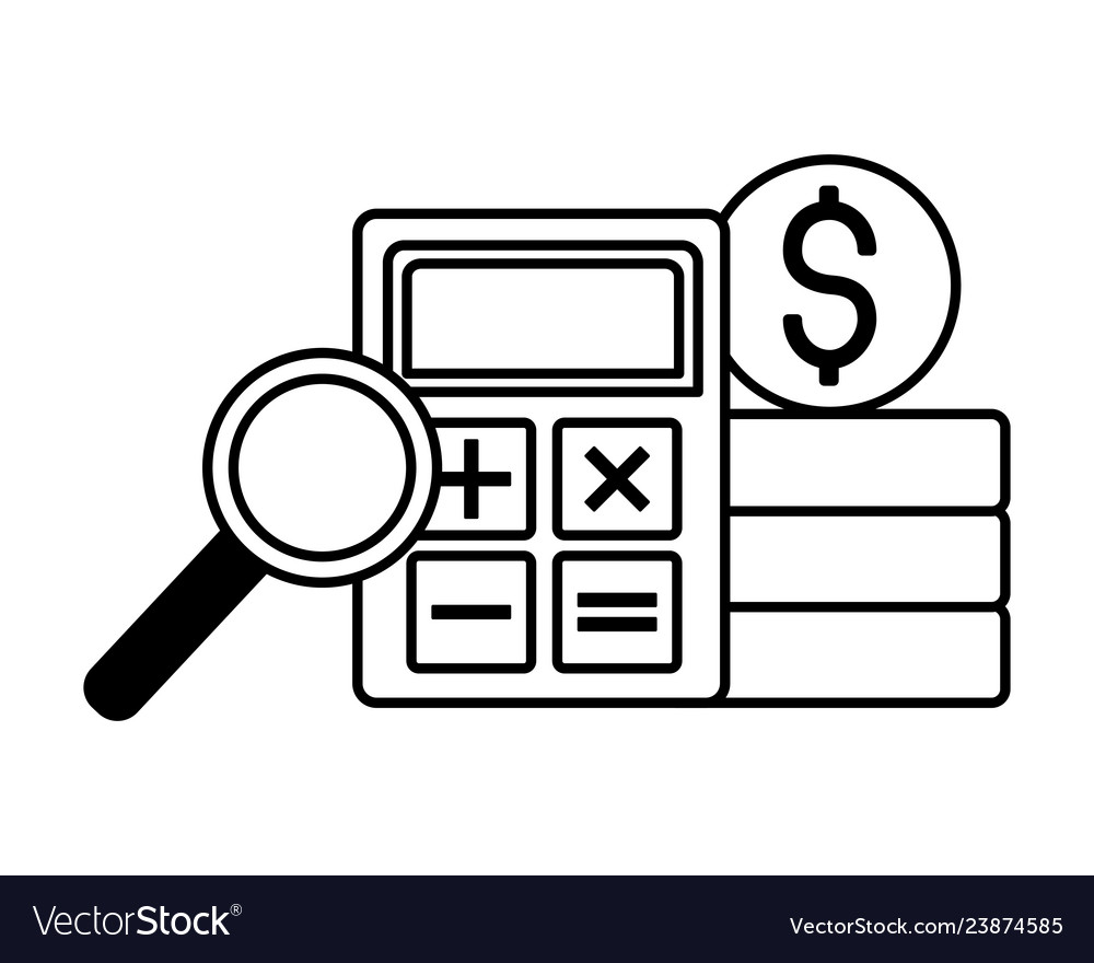 business-calculator-coins-royalty-free-vector-image