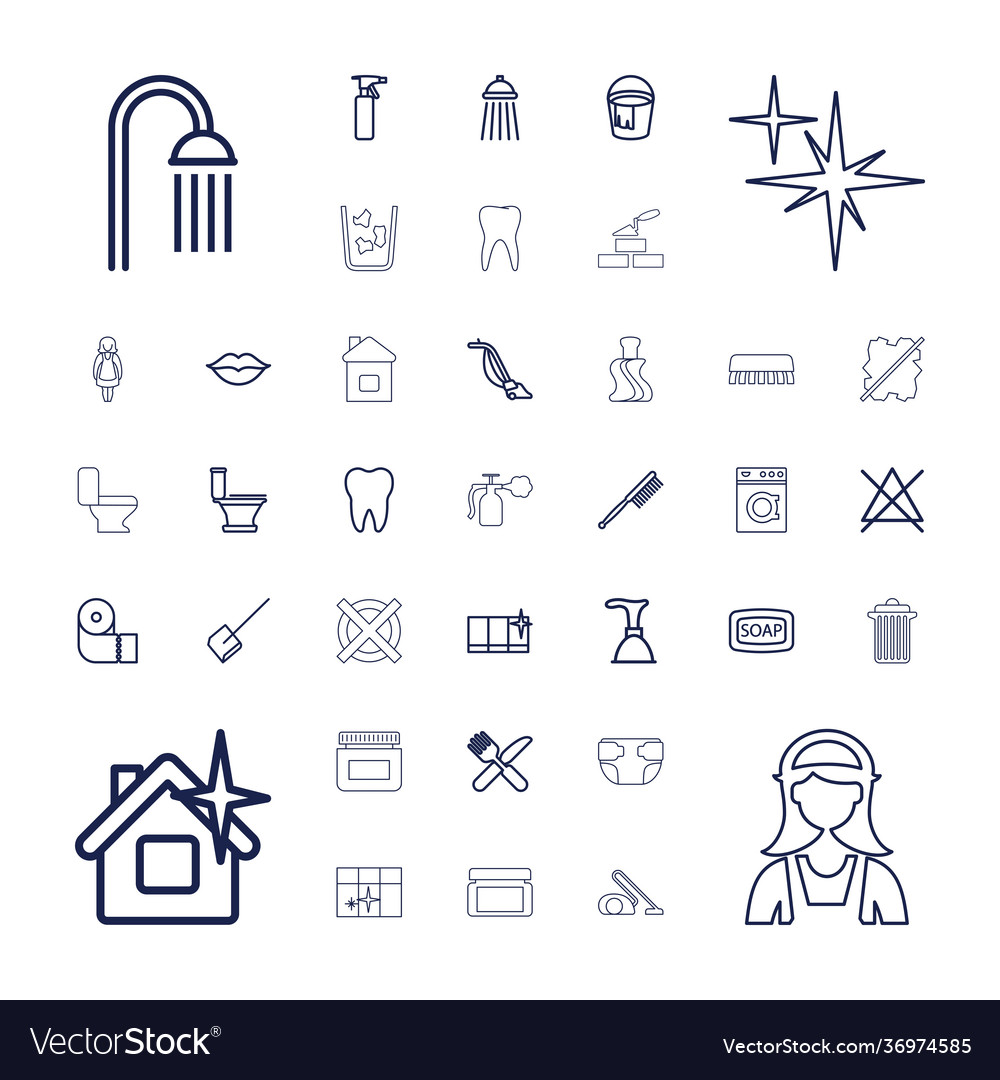 Clean icons Royalty Free Vector Image - VectorStock