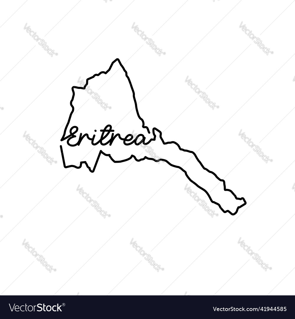 Eritrea outline map with the handwritten country vector image Eritrea outline map with the handwritten country