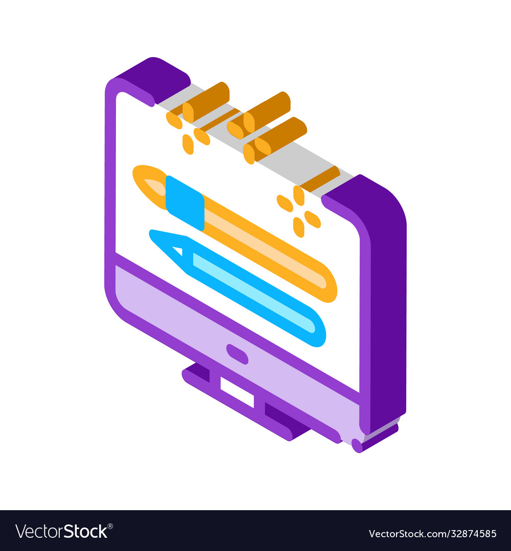 Front end design isometric icon Royalty Free Vector Image