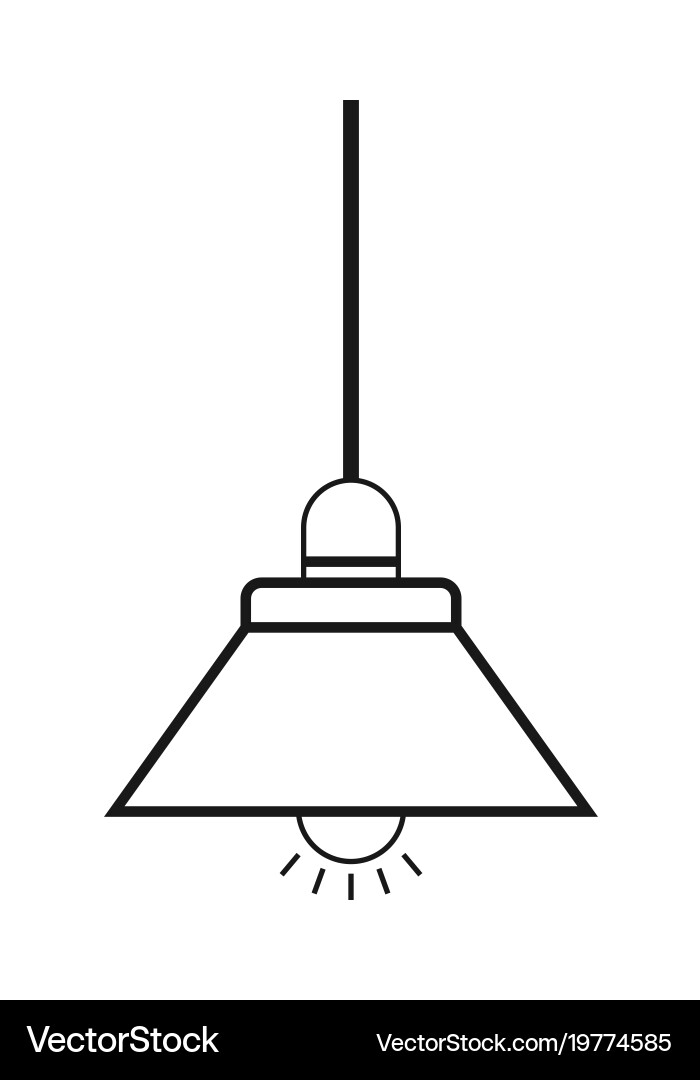 Lamp flat icon and light object interior Vector Image
