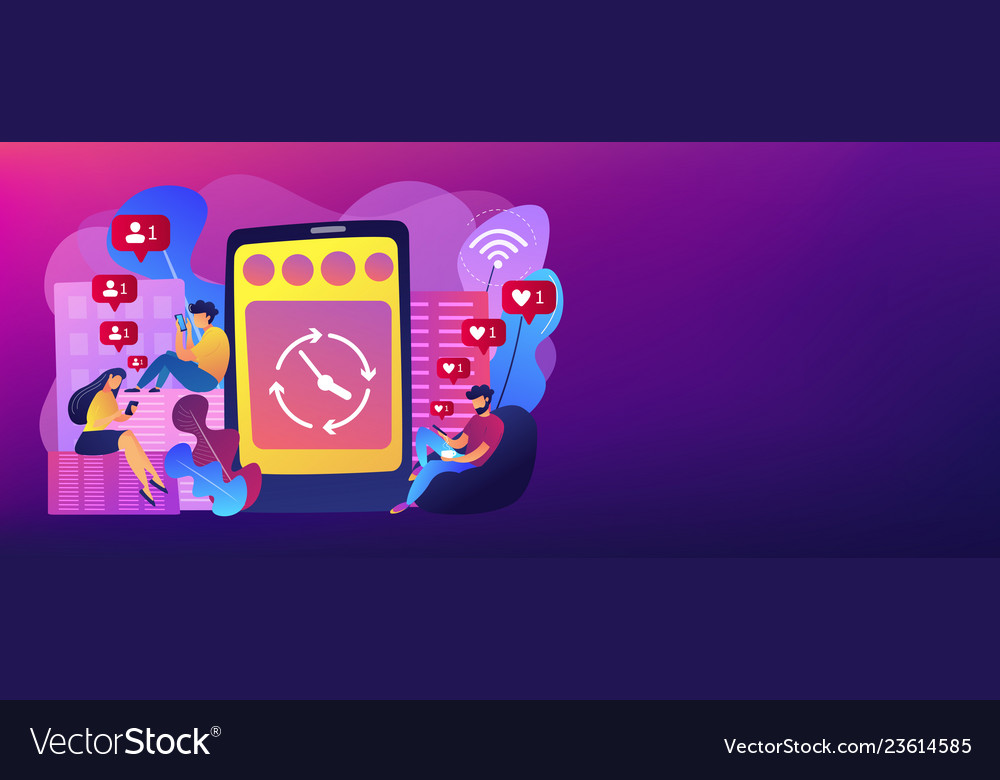 Mindlessly scrolling concept banner header