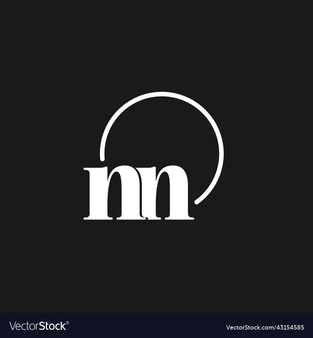 Nn logo initials monogram with circular lines