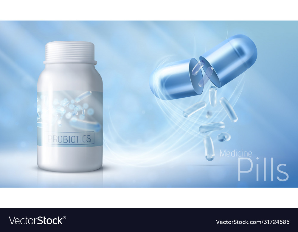 Probiotics poster banner template probiotic vector image Probiotics poster banner template probiotic