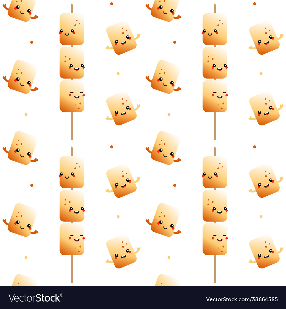 Toasted marshmallow Zeichen auf Spießmuster vector image Toasted marshmallow Zeichen auf Spießmuster