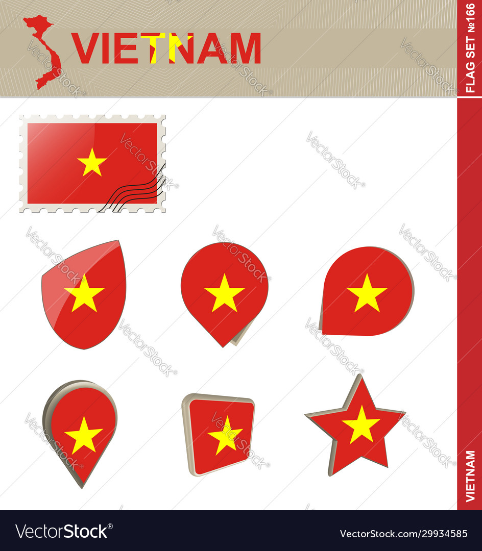 Vietnam flag set 166