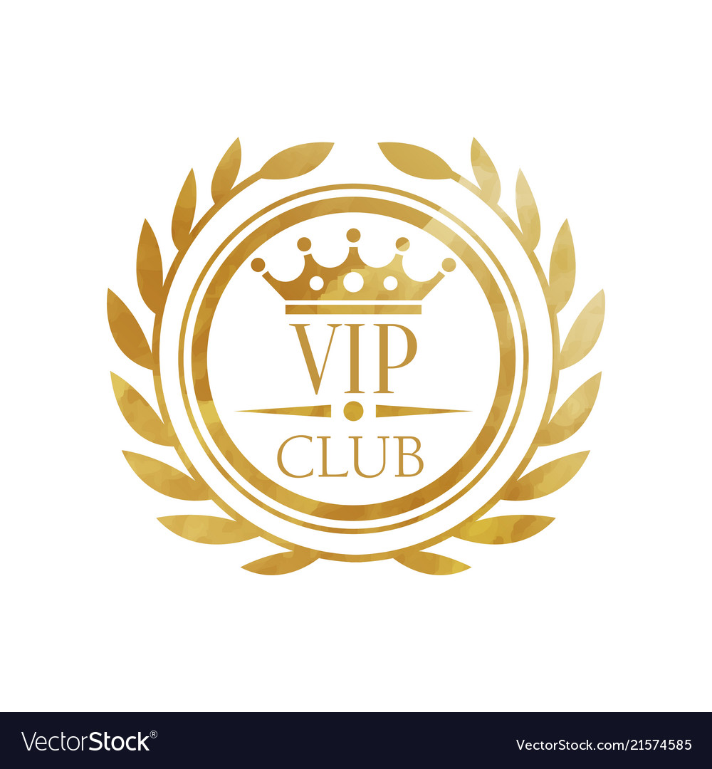 Glossy VIP Black Glass Label With Gold Crown, VIP Membership For