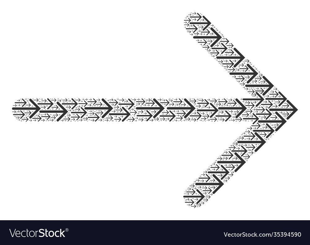Arrow right recursive composition itself items vector image Arrow right recursive composition itself items